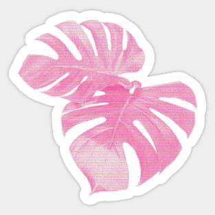 glitchy monstera leaves Sticker